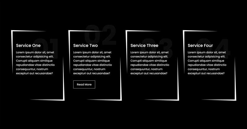 Cards with Skewed Edge and Hover Effect