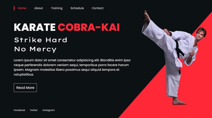 Karate Landing Page