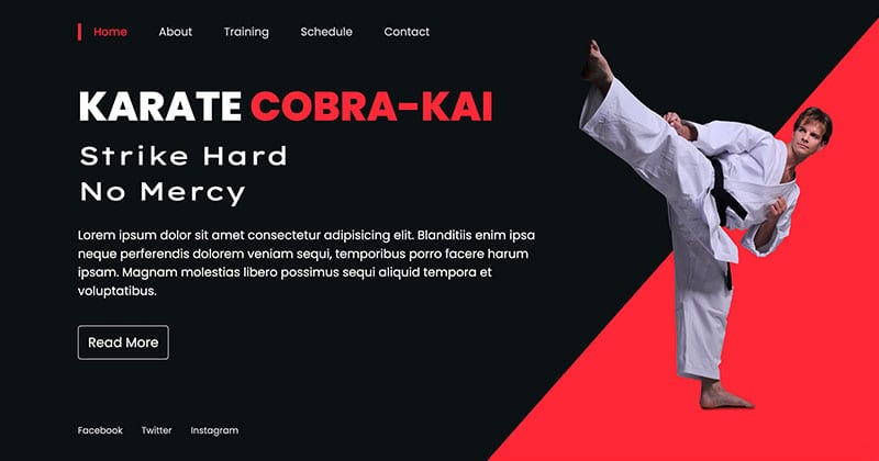 Karate Landing Page