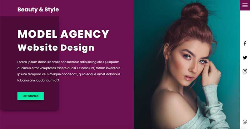 Model Agency Website Design