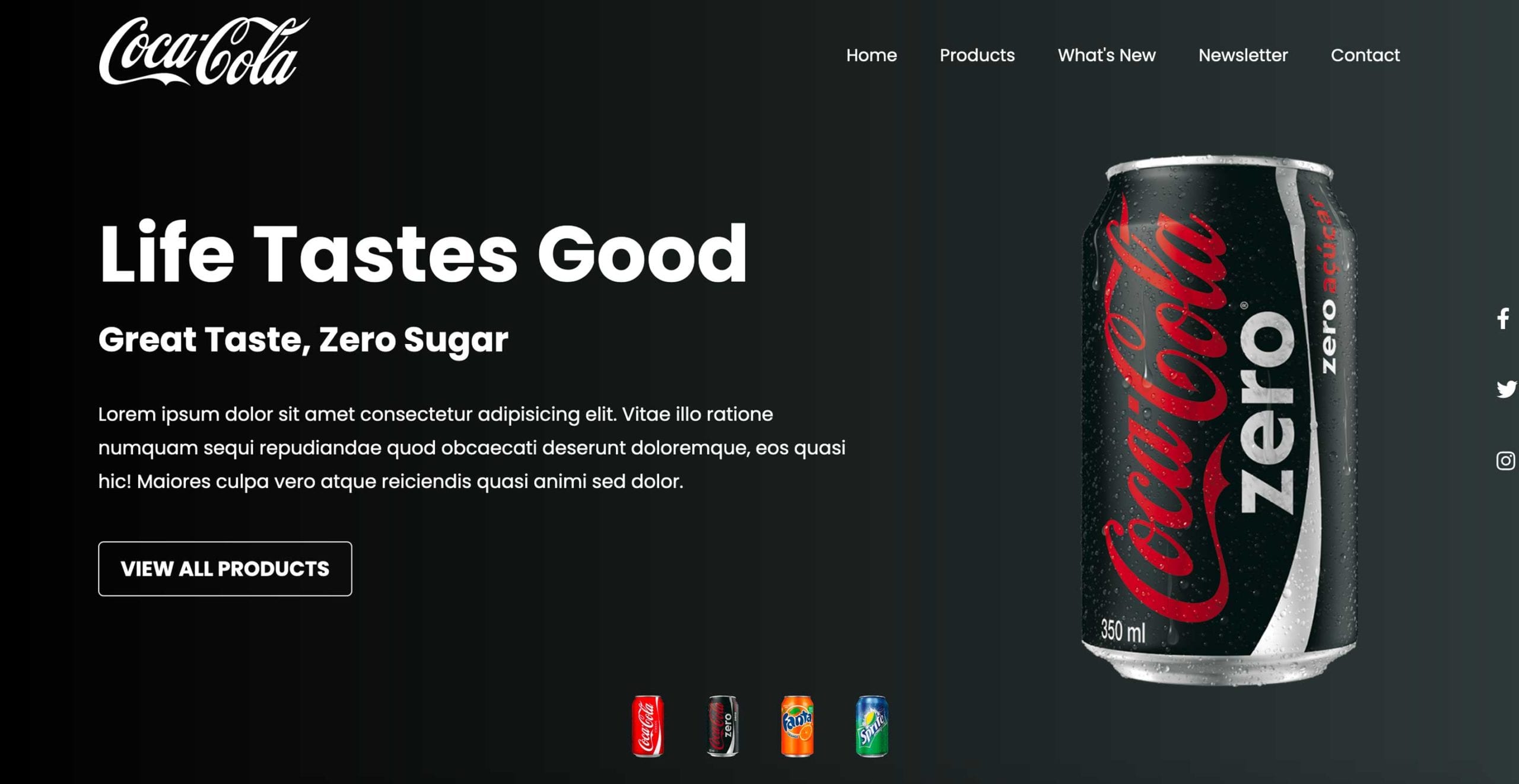 Coca Cola Landing Page Concept